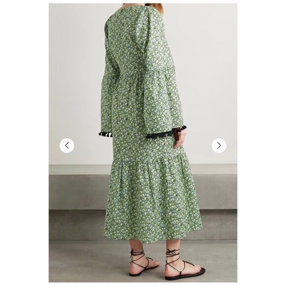 NWT MARYSIA Garden tiered tasseled floral-print organic cotton midi dress - Picture 6 of 6